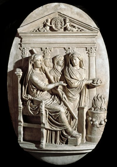 A Scene of Sacrifice in Vesta, Roman Art, Villa Albani by Roman