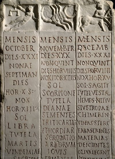 Roman Calendar from the Champs de Mars by Roman
