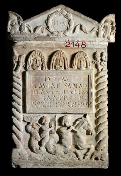 Cinerary urn in Paris marble by Flavia Sabina, offered by her daughter and son-in-law. 2nd century AD. from Rome. Louvre Museum by Roman