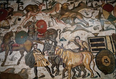 Roman art: detail of the mosaic 