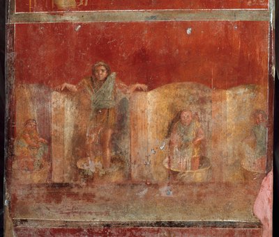 Roman Art: Fullonica Scene Depicting the Cleaning of Clothes by Roman