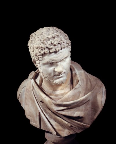 Roman Art: Marble Bust of Caracalla, Emperor from 211 to 217 AD by Roman