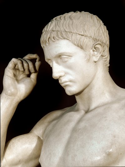 Roman art: marble sculpture of Marcus Claudius Marcellus (42-23 BC), nephew of Augustus (detail) by Roman