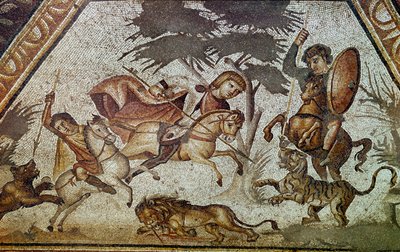Mosaic of the Seasons from the Courtyard of the Constantine Villa of Daphne (Detail) by Roman