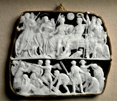 Onyx cameo made by the sculptor Dioscuride (or Dioscorides) on two levels by Roman
