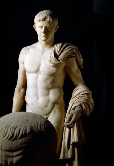 Roman art: statue of Emperor Claudius I (Tiberius Claudius Drusus) (10 BC-54 AD) from Formia. Museo Archeologico Nazionale, Naples by Roman