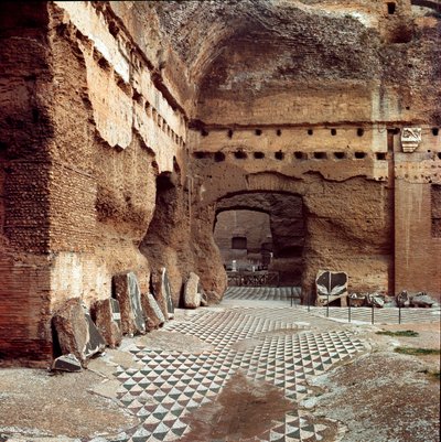 Roman art: view of the caldarium of the thermal baths of Caracalla in Rome by Roman