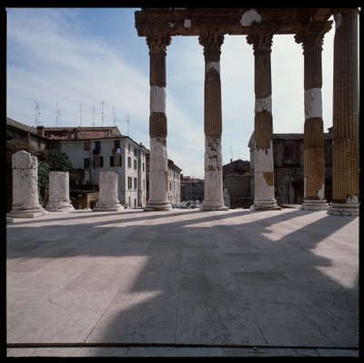 Roman art: view of the capitol, 73 A.D., Brescia, Italy by Roman