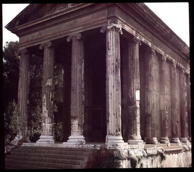 View of the ruins of the Temple of Portunus, Rome, Italy by Roman