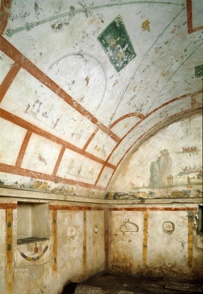 View of the Tomb of Caivano (100-150 AD). Archaeological Museum of Naples by Roman