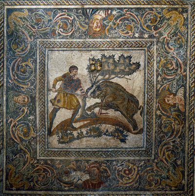 Roman Art: Wild Boar Hunt by Roman