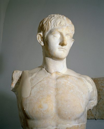Marble statue of Drusus III, son of Germanicus and Agrippina the Elder from Roselle, Augusteum, Tuscany region, Italy by Roman