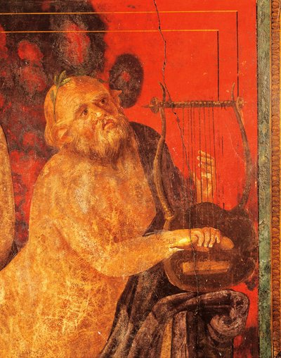 Silenus playing lyre by Roman