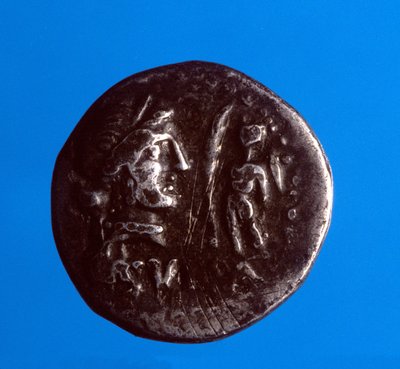 Silver Coin with the Effigy of the Roman Politician Lucius Cornelius Sulla (87 BC) by Roman