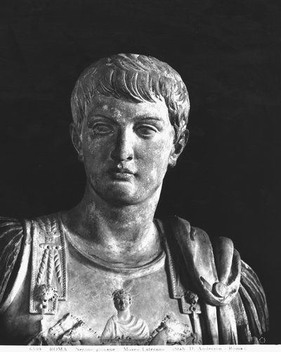 Statue of the young Nero (37-68 AD) c.54 (detail) by Roman