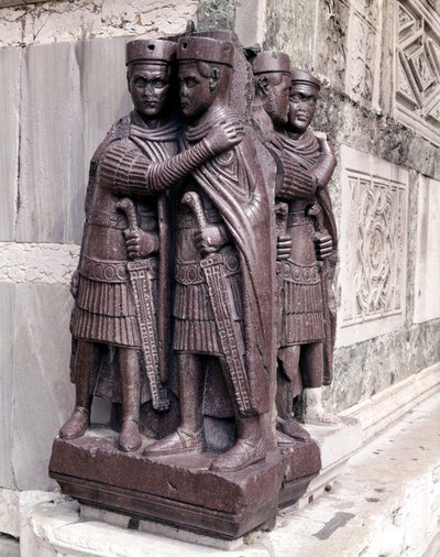 Tetrarchs. Sculptures in red porphyry from the 4th century. Venice, St. Mark