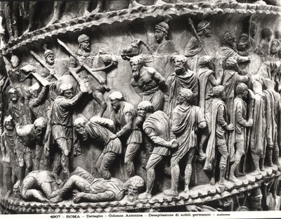 The Beheading of German Nobles, (detail) from the Column of Marcus Aurelius by Roman