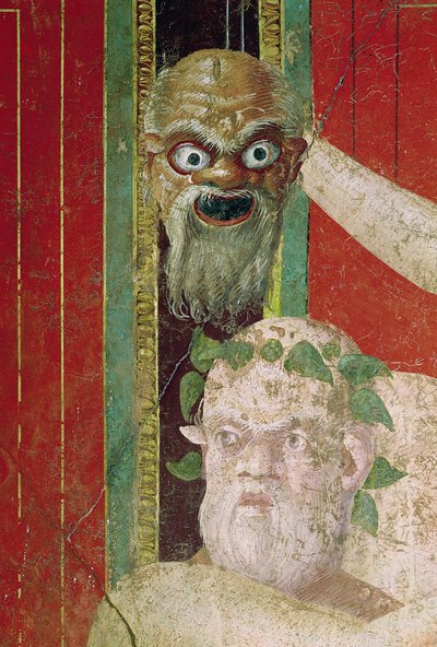 The Head of the Elderly Silenus, Above which is a Silenus Mask, East Wall, Oecus 5 by Roman