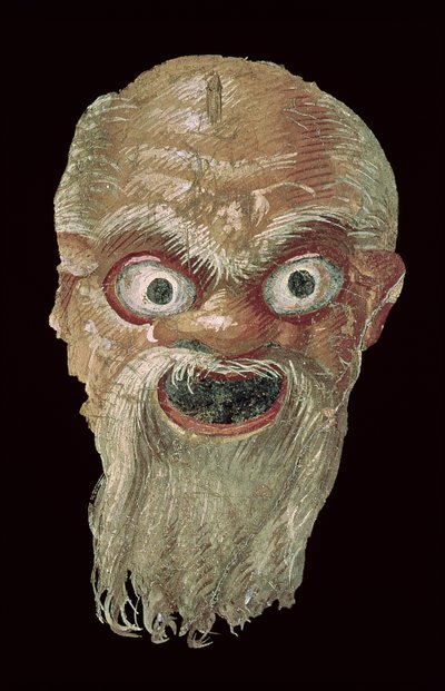 Theatre Mask, East Wall, Oecus 5 (detail) by Roman