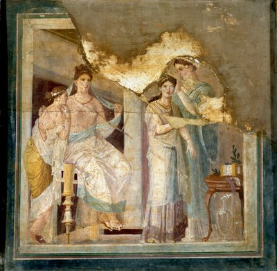 Toilet Scene and Clothing of a Lady: Slaves Styling a Girl. From Ercolano by Roman