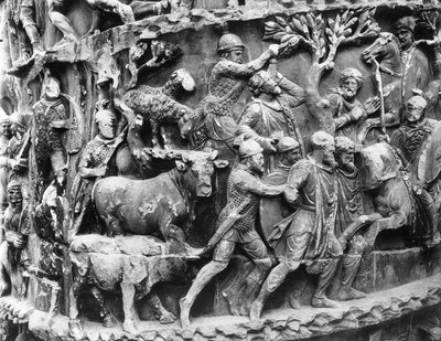Transport of German prisoners and the spoils of war (detail) by Roman