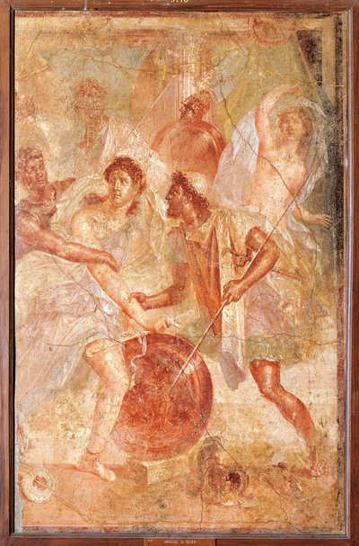 Ulysses and Diomedes Recognizing Achilles Disguised as the Female Pyrrha among the Daughters of Lycomedes at Skyros by Roman