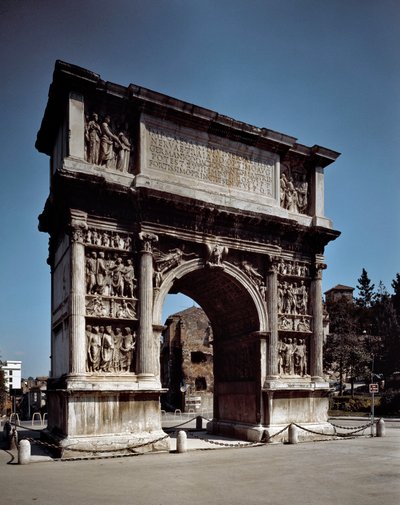 View of the arch of Trajan Benevent, built between 114 and 117 by Roman