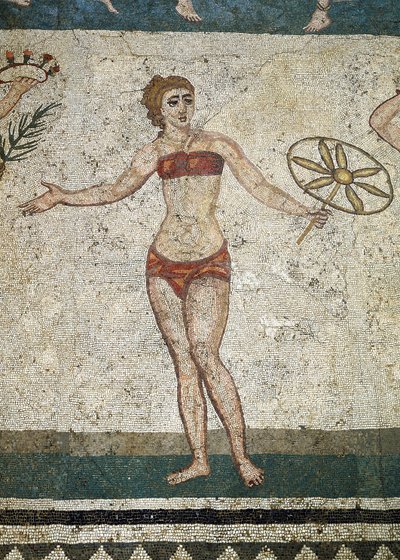 Young Roman engaged in physical exercises (detail) by Roman