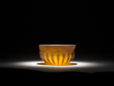 Ribbed Glass Bowl by Roman Imperial Period