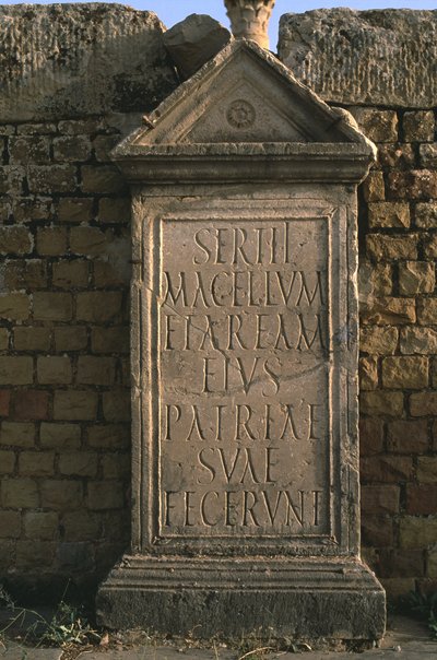 Stela with an inscription on Sertius Market High Imperial Period by Roman Imperial Period