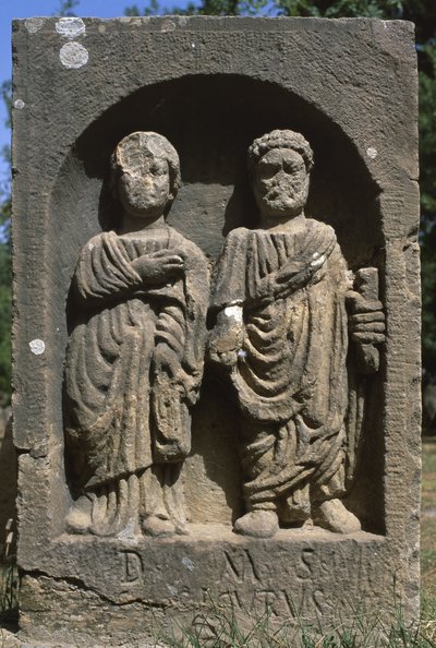 Stela with two human figures, High Imperial Period by Roman Imperial Period