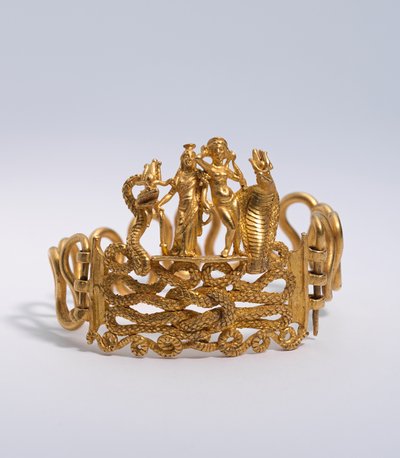 Bracelet with Agathodaimon, Isis-Tyche, Aphrodite, and Terenouthis by Roman Period Egyptian