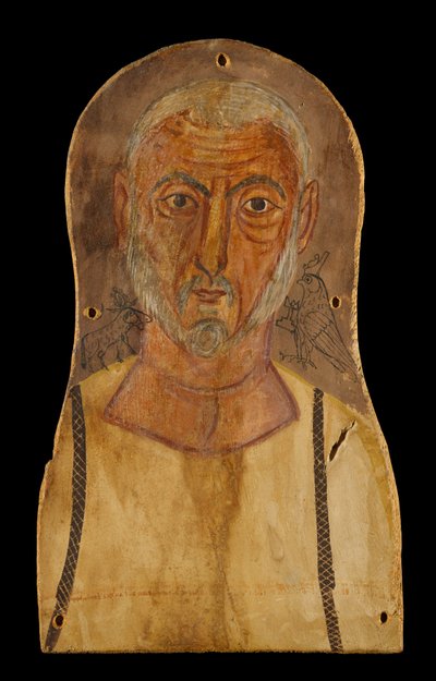Elderly Man Flanked by Egyptian Gods, c.250 AD by Roman Period Egyptian
