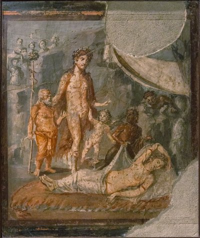Ariadne Abandoned by Theseus on Naxos by Roman Pompeian wall painting.