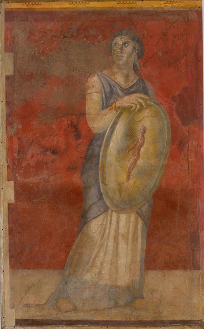 Standing woman holding a shield by Roman Republican Period