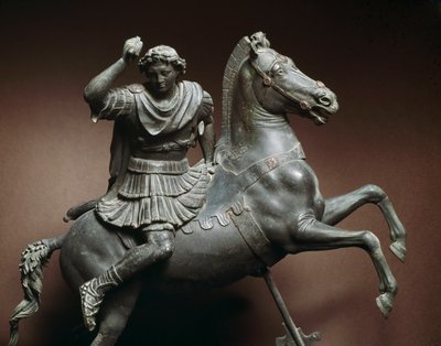 Alexander the Great on horse. Bronze sculpture after an original by Lysippos of Sicyon. Naples, Museo Archeologico Nazionale by Roman Roman