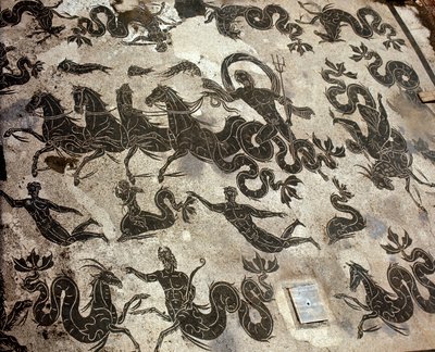 Ancient Ostia. Mosaic of Neptune