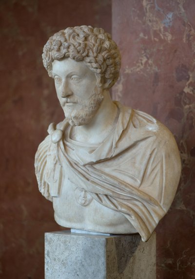 Bust of the Roman Emperor Marcus Aurelius by Roman Roman