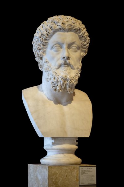 Bust of the Roman Emperor Mark Aurele (121 - 180 AD) by Roman Roman