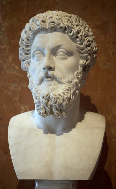 Bust of the Roman Emperor Marcus Aurelius (121 - 180 AD) marble by Roman Roman
