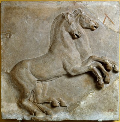 Bige (Two-Wheeled Roman Tank Pulled by Two Horses) (relief) by Roman Roman