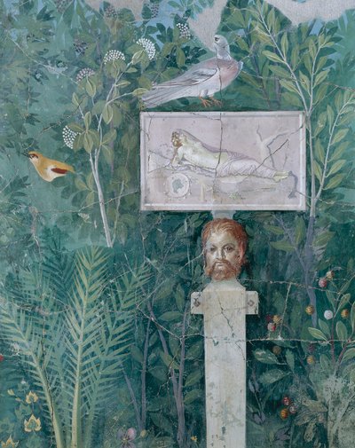 Detail from a Garden Painting, House of the Golden Bracelet, Pompeii by Roman Roman