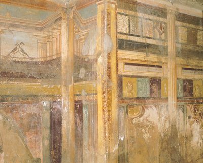 Detail of Fresco, Part of Wall Decorations, House of Labyrinth, Pompeii by Roman Roman