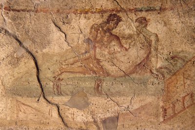 Erotic Fresco from Lupanar, Pompeii (UNESCO World Heritage List) by Roman Roman