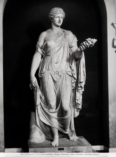 Female Statue called Flora Farnese by Roman Roman