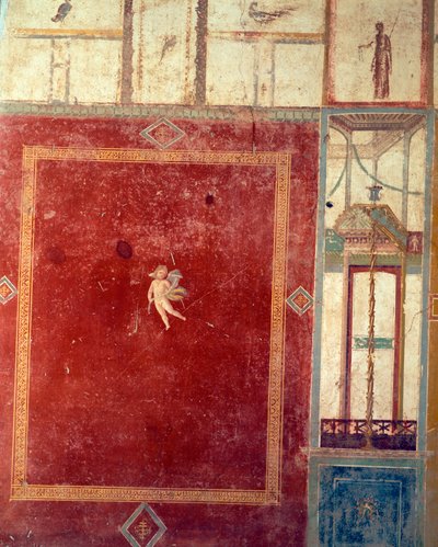 Fourth Style Pompeian Fresco, House of Pinario Ceriale, Pompeii, Campania, Roman Civilization by Roman Roman