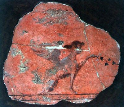 Fragment of a Wall Painting of a Sphinx, Roman by Roman Roman