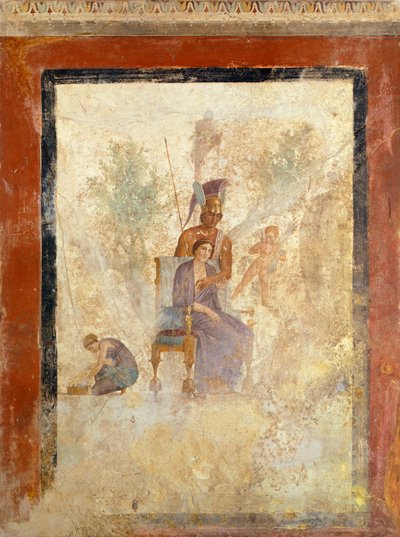 Fresco Depicting Ares and Aphrodite from House of Punished Love, Pompeii by Roman Roman