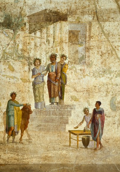 Fresco depicting Jason and Pelias, from Pompeii by Roman Roman