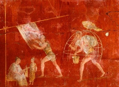 Fresco Depicting Laundrymen, from Pompeii by Roman Roman